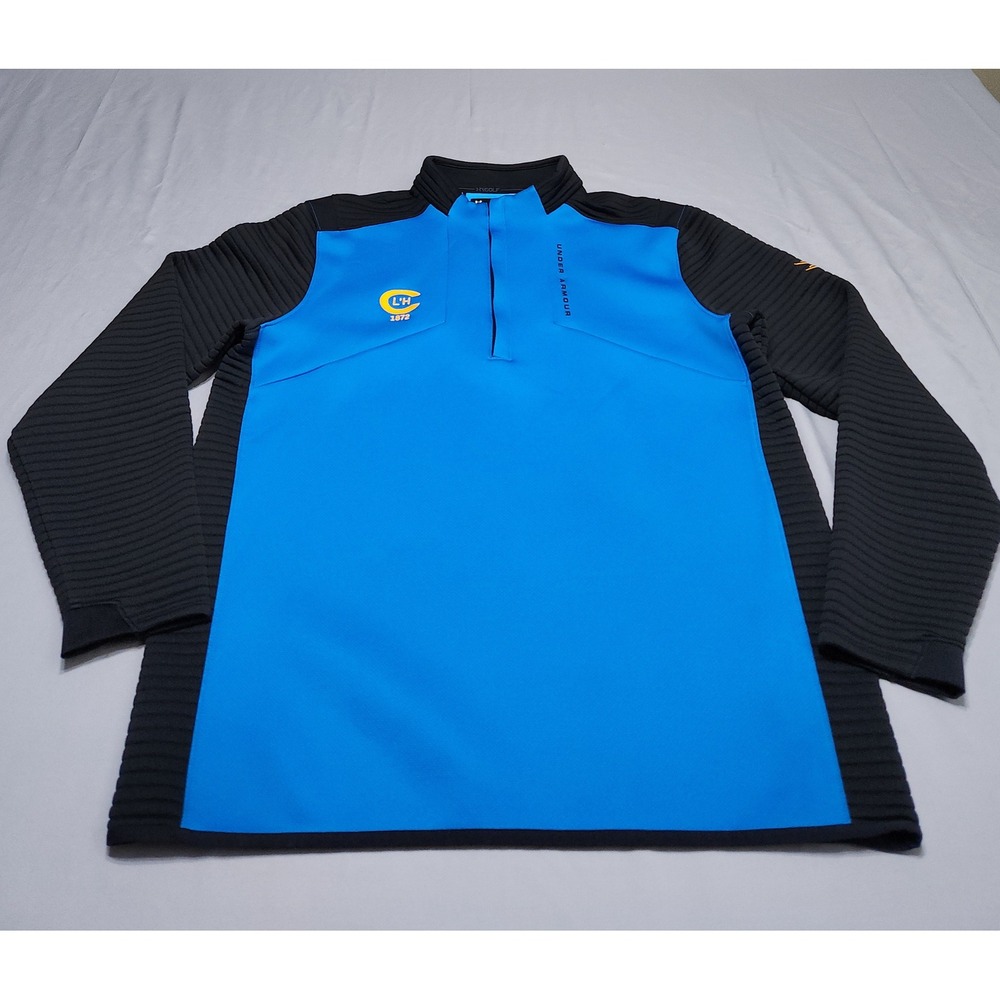 Under Armour Golf ColdGear 1/4 Zip Pullover Blue Black XL 1317341 LH 1872